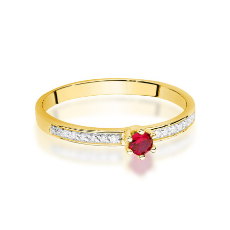 Pierścionek W0459 Rubin 0,15ct żółte złoto