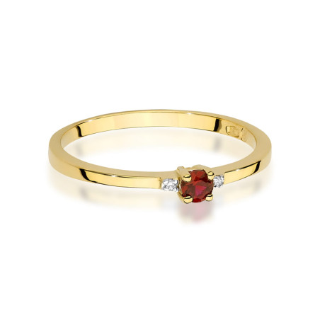 Pierścionek W0464 Rubin 0,15ct żółte złoto