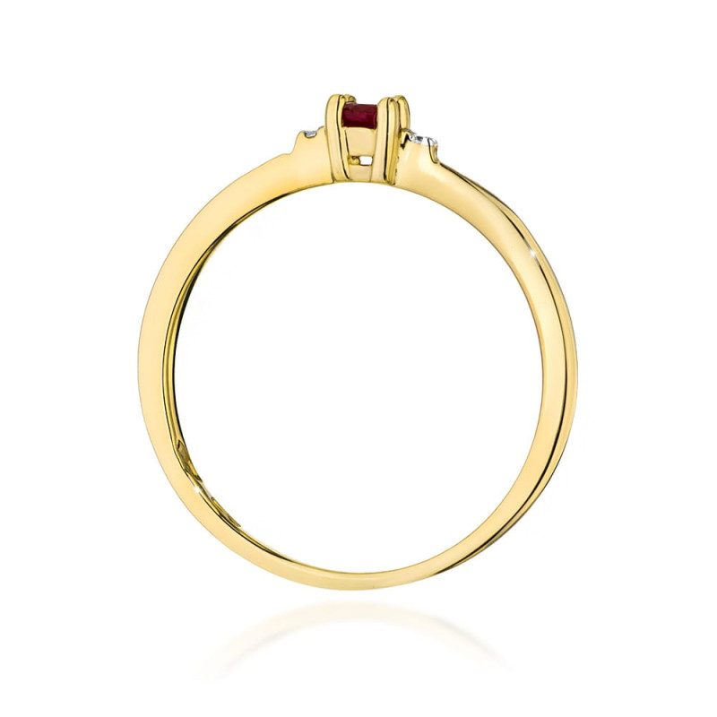Pierścionek W0464 Rubin 0,15ct żółte złoto