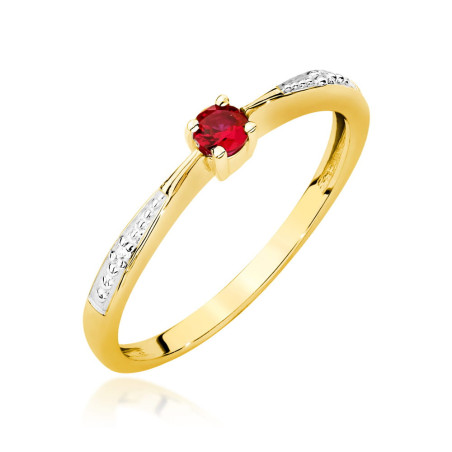 Pierścionek W0465 Rubin 0,15ct żółte złoto