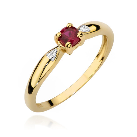 "Pierścionek W0469 Rubin 0,15ct - Daimana.pl | Żółte złoto | Naj