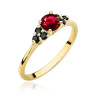 Pierścionek W451 2 Rubin 0,60ct żółte złoto