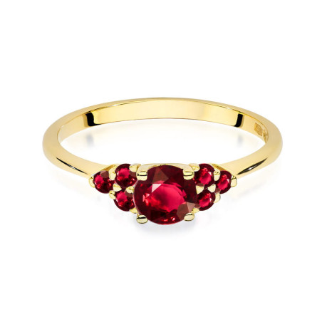 Pierścionek W451 3 Rubin 0,60ct żółte złoto