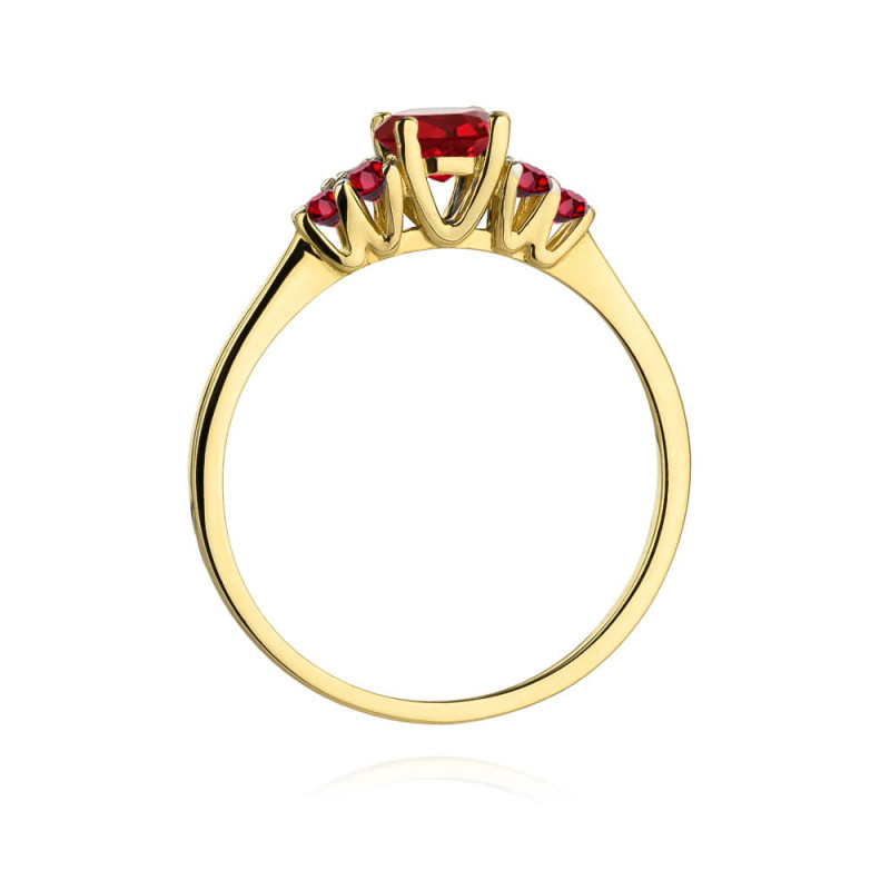Pierścionek W451 3 Rubin 0,60ct żółte złoto