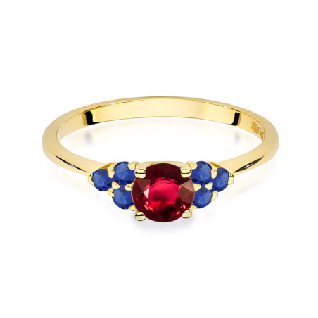 Pierścionek W451 4 Rubin 0,60ct żółte złoto