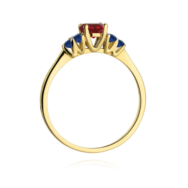 Pierścionek W451 4 Rubin 0,60ct żółte złoto