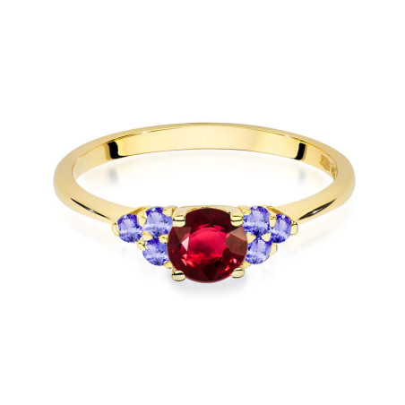 Pierścionek W451 5 Rubin 0,60ct żółte złoto