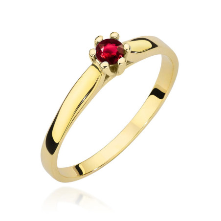 Pierścionek W222 Rubin 0,15ct żółte złoto