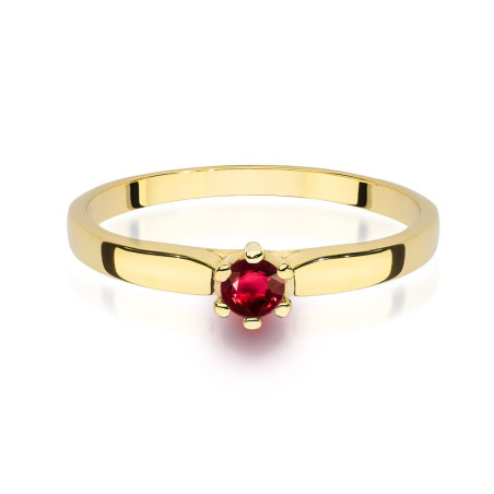 Pierścionek W222 Rubin 0,15ct żółte złoto