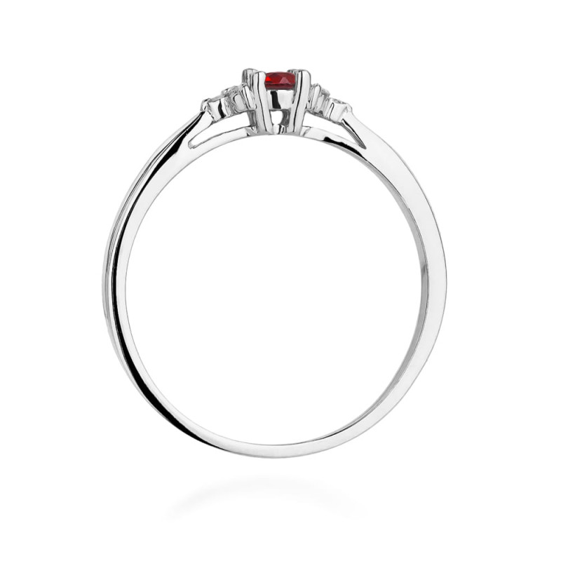 Pierścionek W428 Rubin 0,15ct białe złoto
