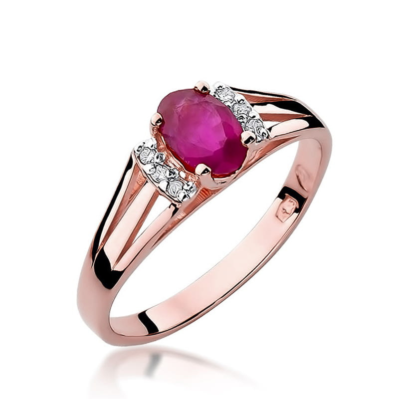 Pierścionek W005 Rubin 0,60ct różowe złoto
