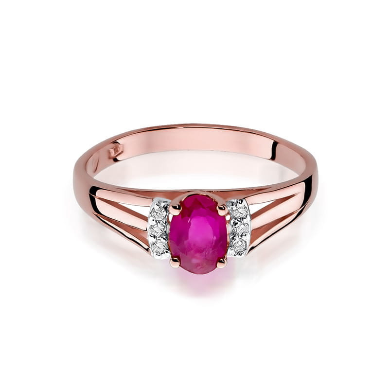 Pierścionek W005 Rubin 0,60ct różowe złoto