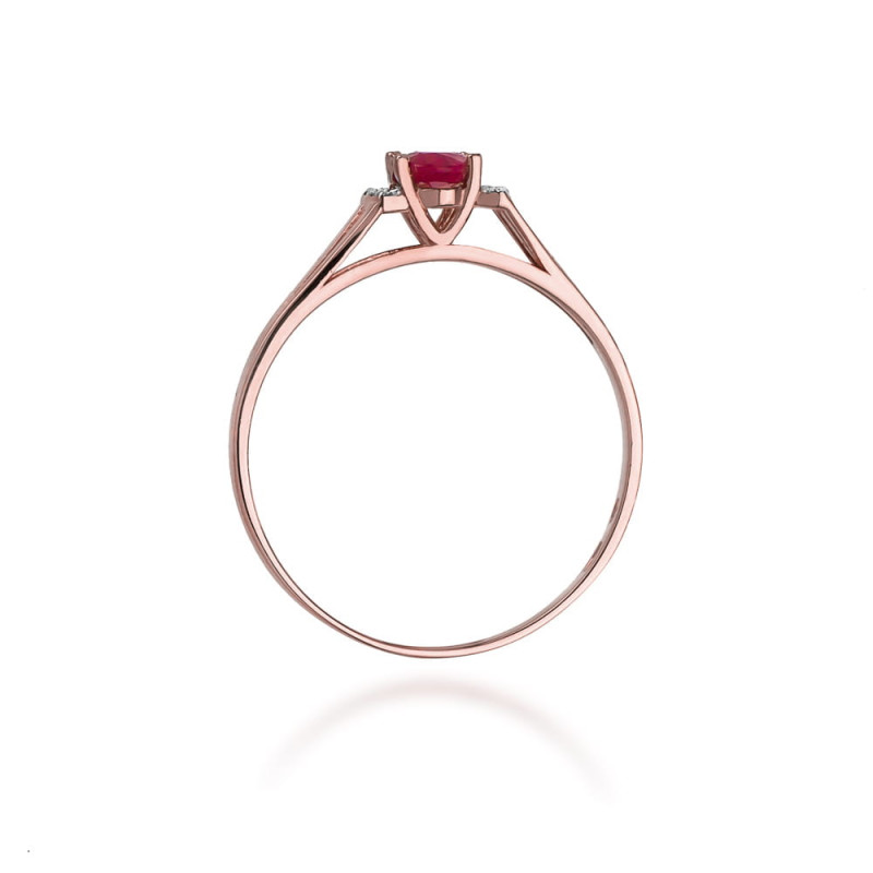 Pierścionek W005 Rubin 0,60ct różowe złoto