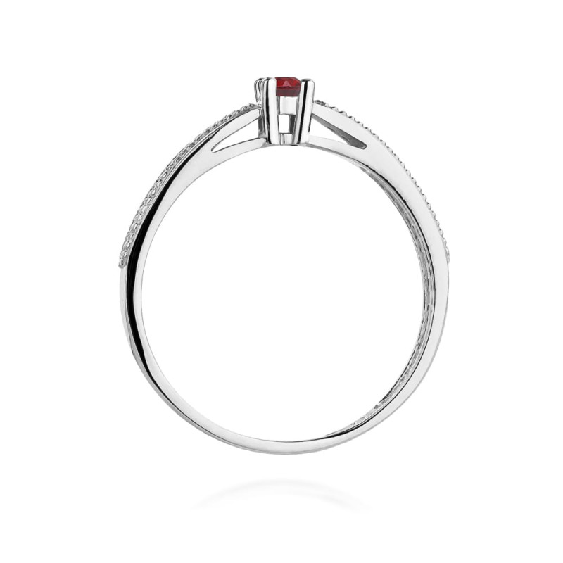 Pierścionek W449 Rubin 0,15ct białe złoto