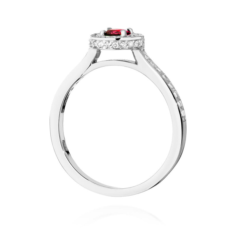 Pierścionek W559 Rubin 0,35ct białe złoto