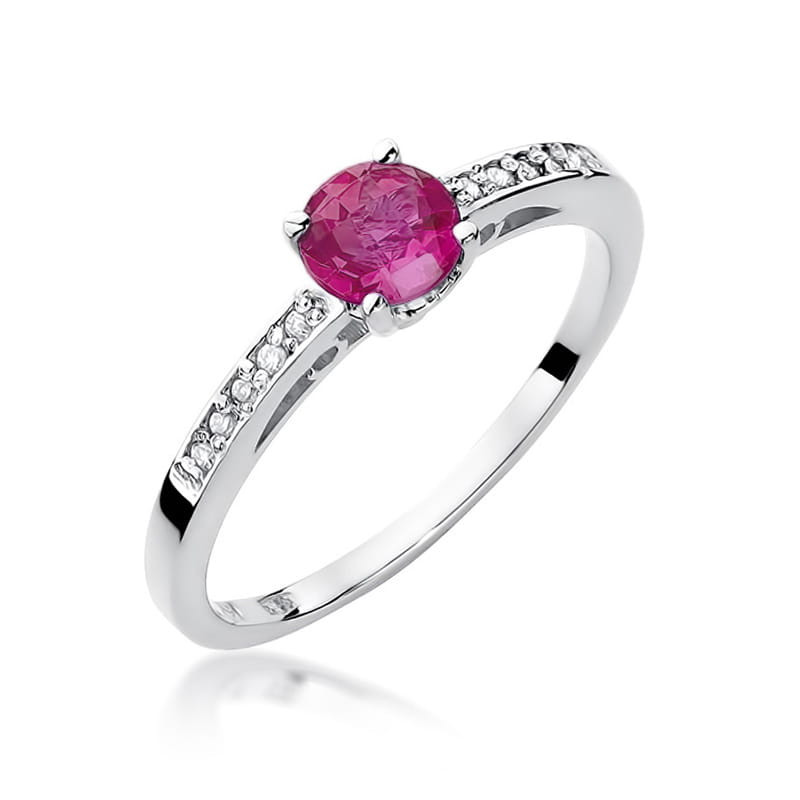 Pierścionek W066 Rubin 0,60ct białe złoto