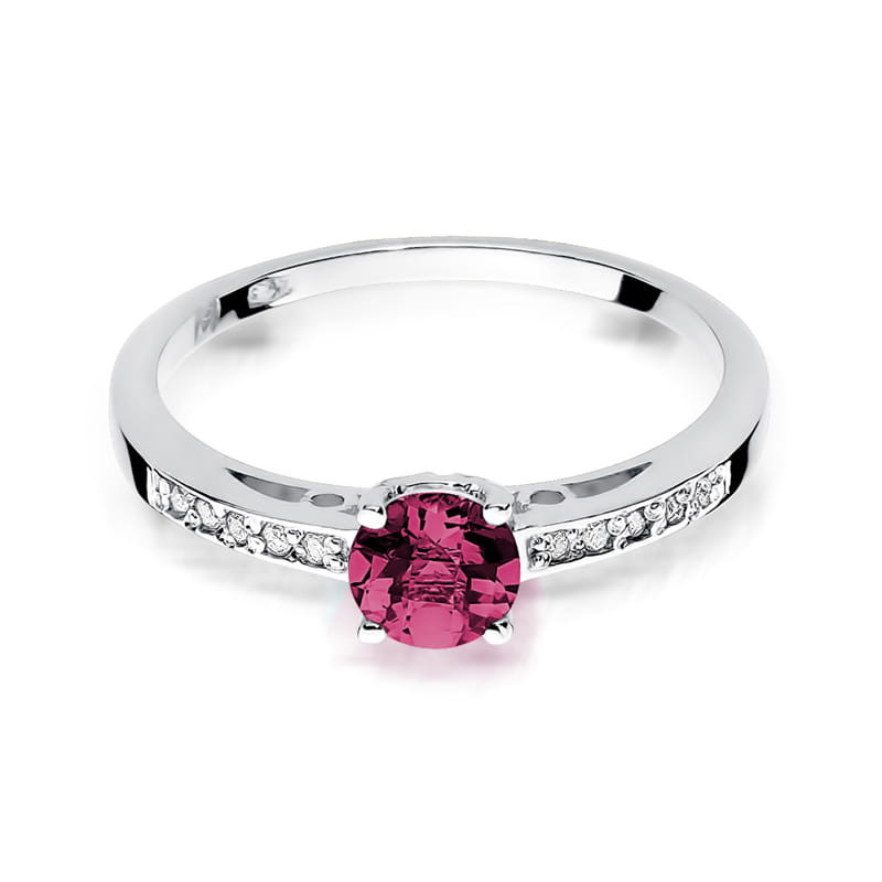 Pierścionek W066 Rubin 0,60ct białe złoto