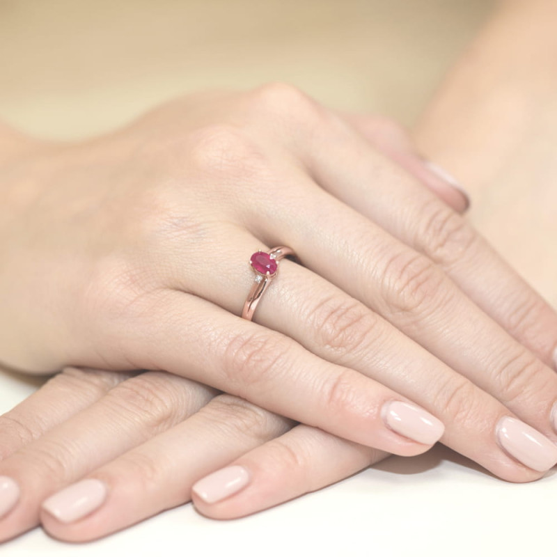 Pierścionek W068 Rubin 0,60ct różowe złoto