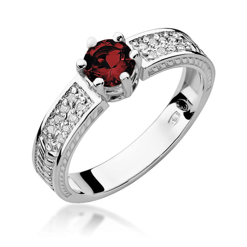 Pierścionek W075 Rubin 0,60ct białe złoto