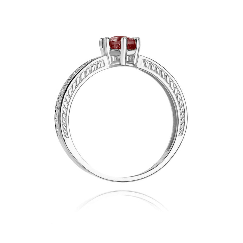 Pierścionek W075 Rubin 0,60ct białe złoto