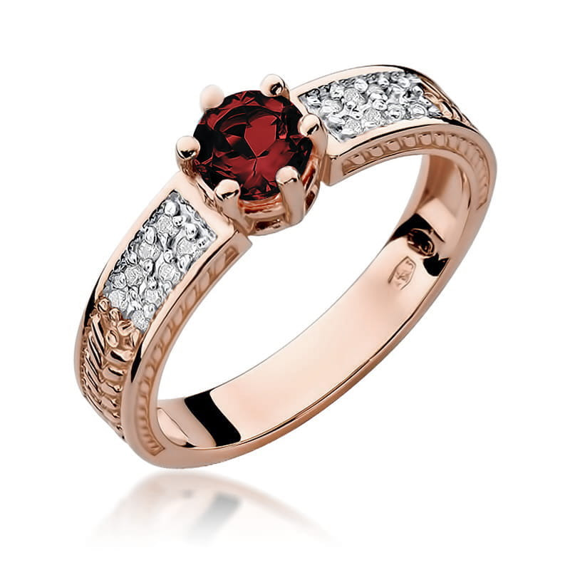 Pierścionek W075 Rubin 0,60ct różowe złoto