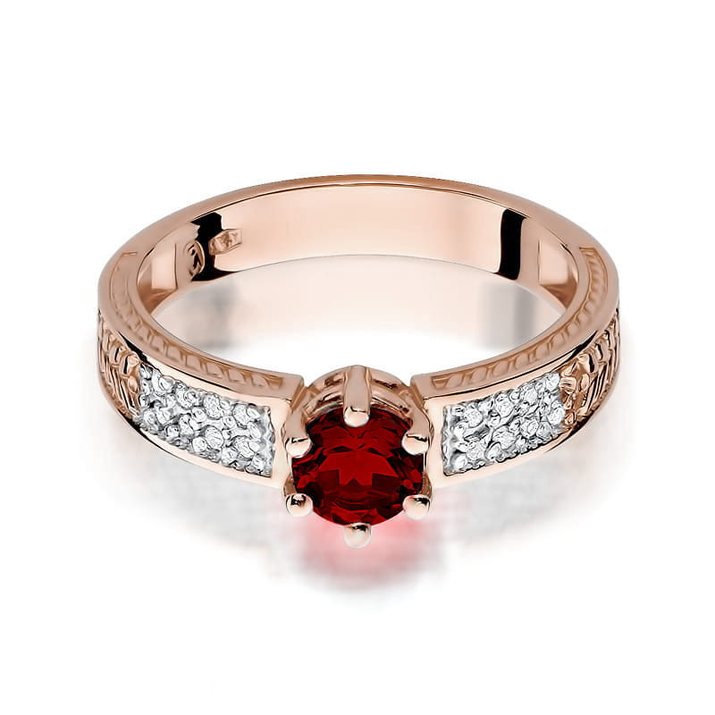 Pierścionek W075 Rubin 0,60ct różowe złoto