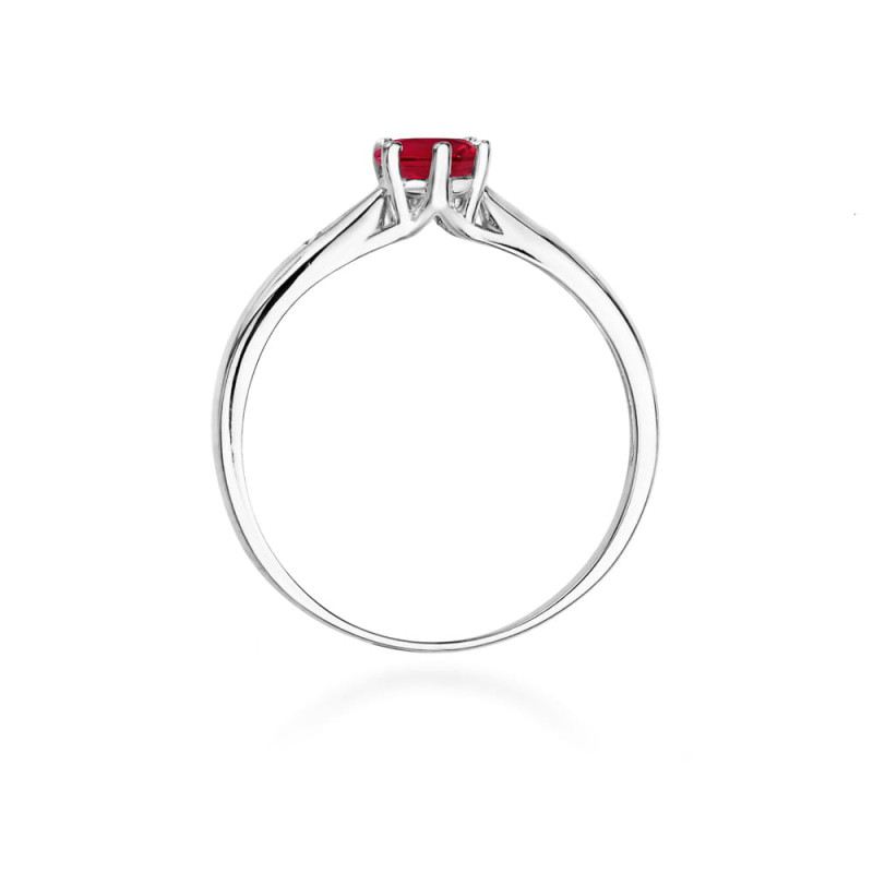 Pierścionek W074 Rubin 0,60ct białe złoto