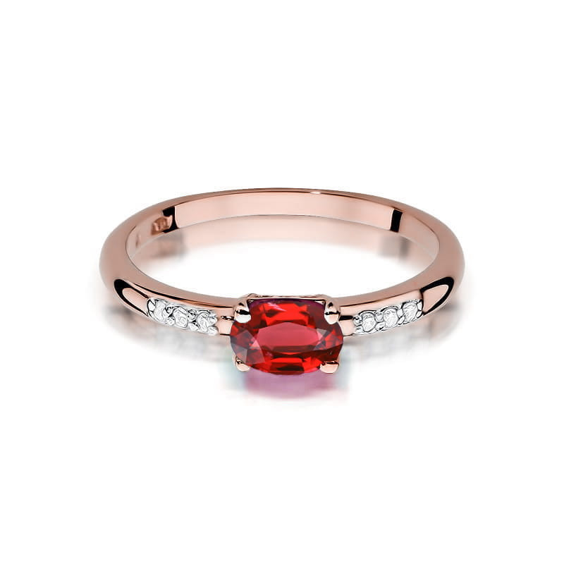 Pierścionek W077 Rubin 0,60ct różowe złoto