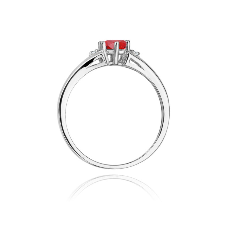 Pierścionek W076 Rubin 0,60ct białe złoto