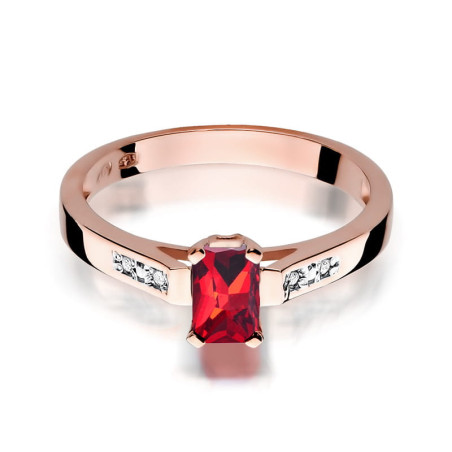 Pierścionek W078 Rubin 0,80ct różowe złoto
