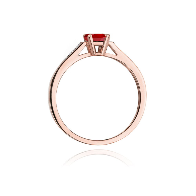 Pierścionek W078 Rubin 0,80ct różowe złoto