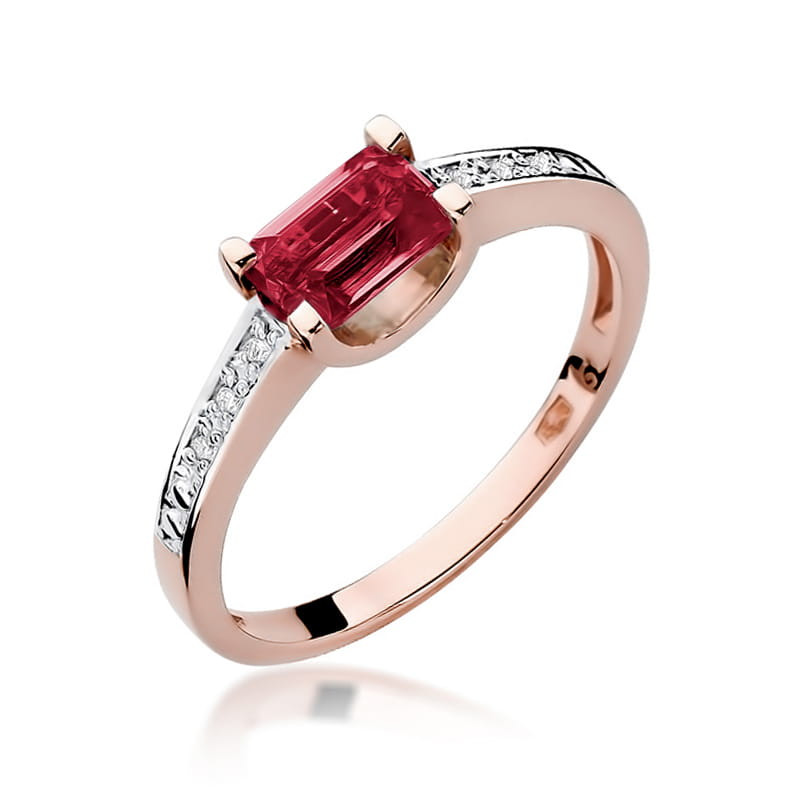 Pierścionek W105 Rubin 0,80ct różowe złoto