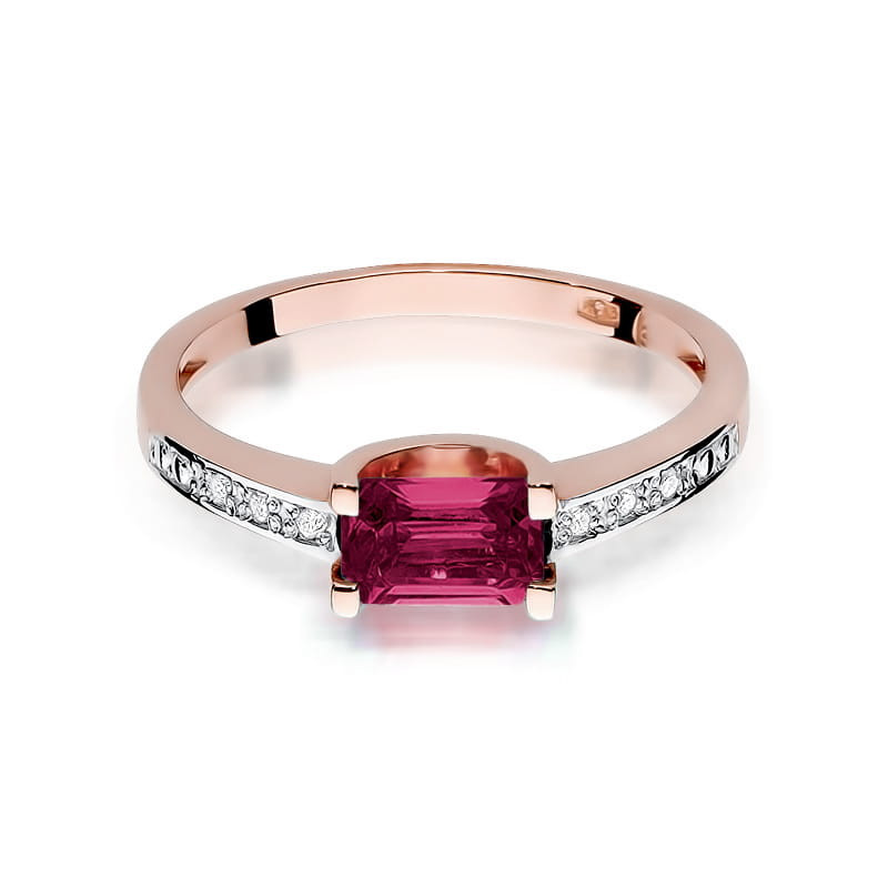 Pierścionek W105 Rubin 0,80ct różowe złoto
