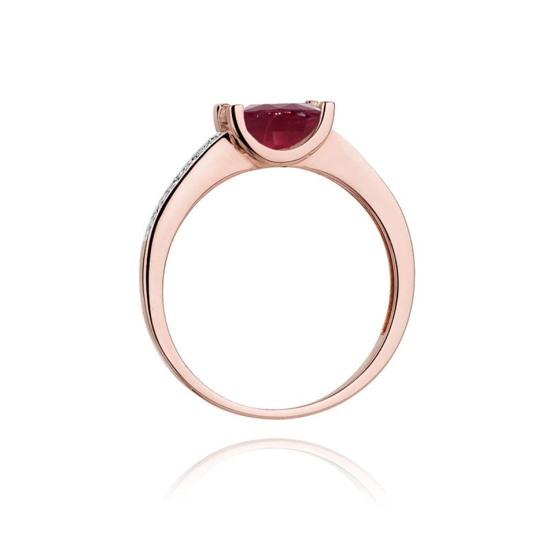 Pierścionek W105 Rubin 0,80ct różowe złoto