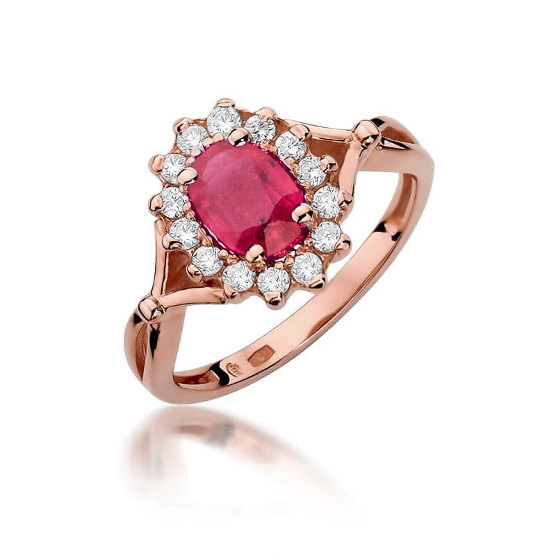 Pierścionek W182 Rubin 1,00ct różowe złoto