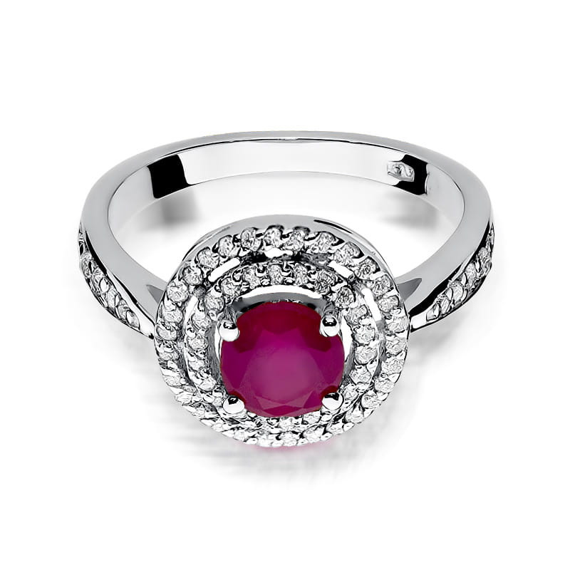 Pierścionek W274 Rubin 1,20ct białe złoto