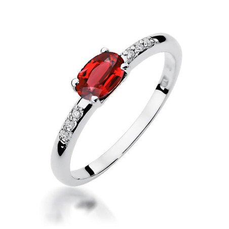 Pierścionek W077 Rubin 0,60ct białe złoto