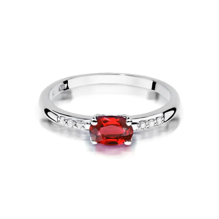 Pierścionek W077 Rubin 0,60ct białe złoto