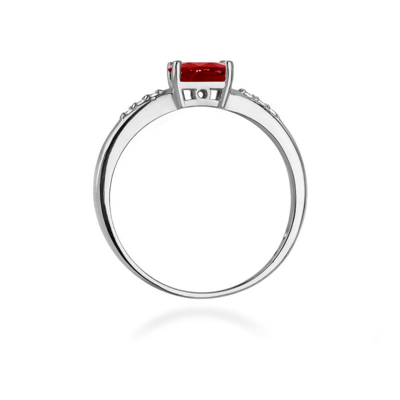 Pierścionek W077 Rubin 0,60ct białe złoto