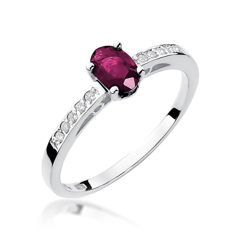 Pierścionek W067 Rubin 0,60ct białe złoto