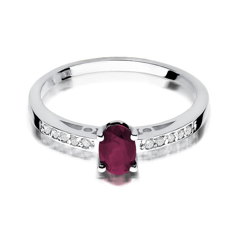Pierścionek W067 Rubin 0,60ct białe złoto