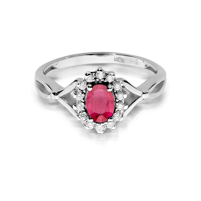 Pierścionek W182 Rubin 0,60ct białe złoto