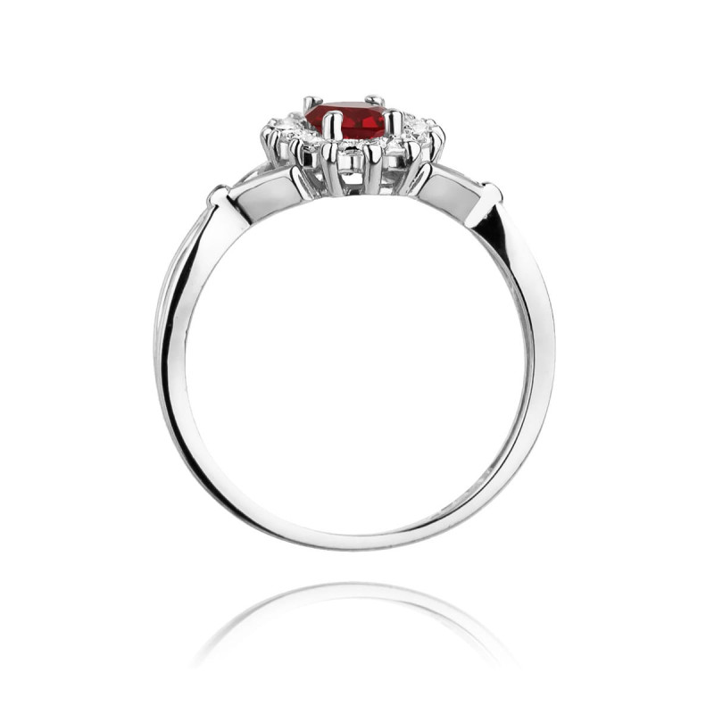 Pierścionek W182 Rubin 0,60ct białe złoto