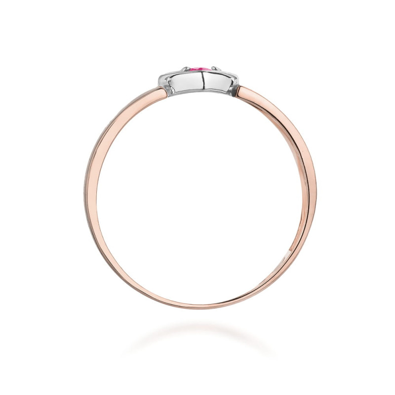 Pierścionek W276 Różowy Szafir 0,04ct różowe złoto