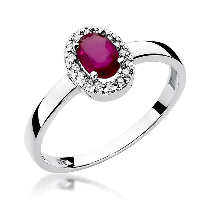 Pierścionek W330 Rubin 0,60ct białe złoto