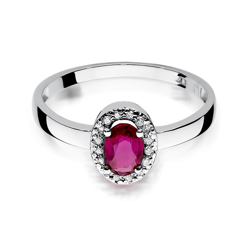 Pierścionek W330 Rubin 0,60ct białe złoto