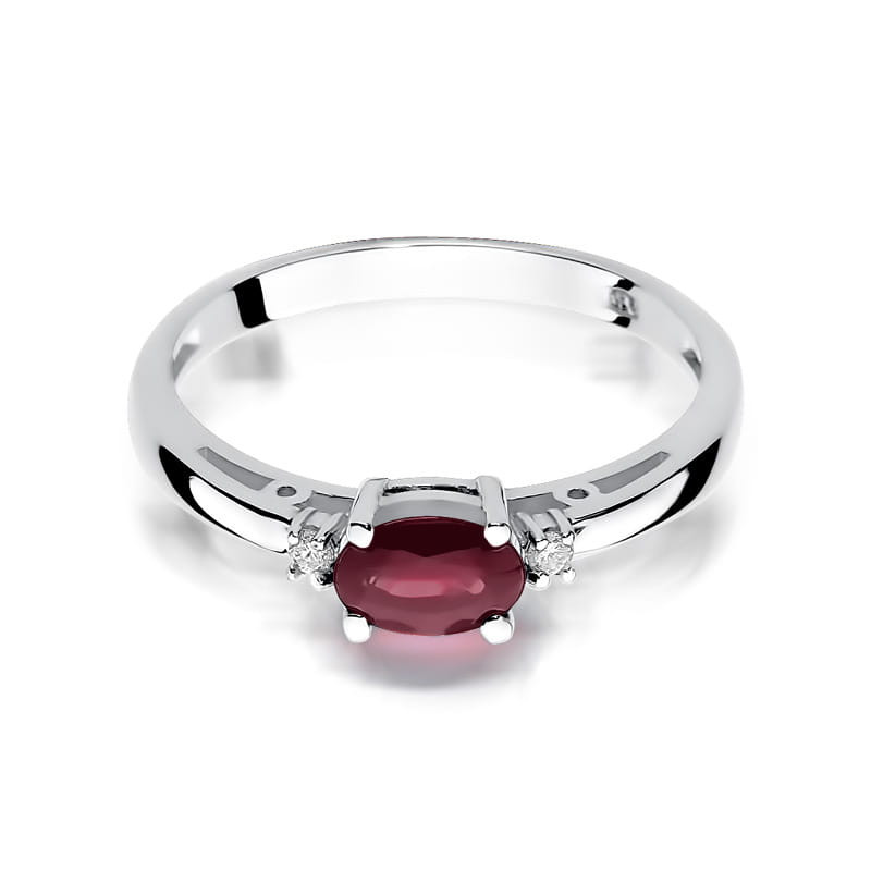 Pierścionek W006 Rubin 0,60ct białe złoto