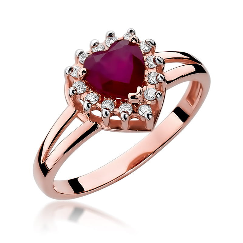 Pierścionek W310 Rubin 1,10ct różowe złoto