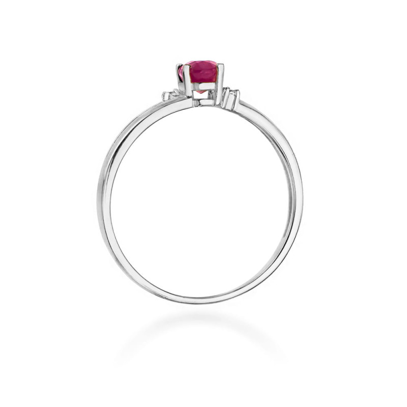 Pierścionek W068 Rubin 0,60ct białe złoto