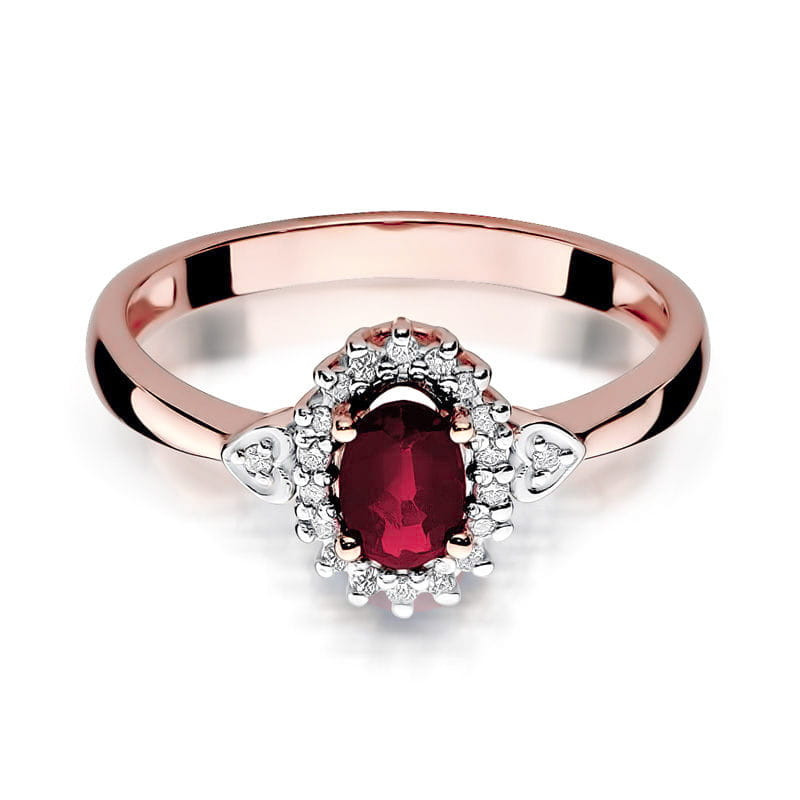 Pierścionek W312 Rubin 0,60ct różowe złoto